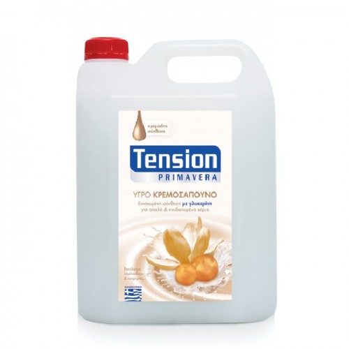 Tension Primavera Υγρό Κρεμοσάπουνο με Γλυκερίνη Εκχύλισμα Λουλουδιών και Κεχριμπάρι 4lt